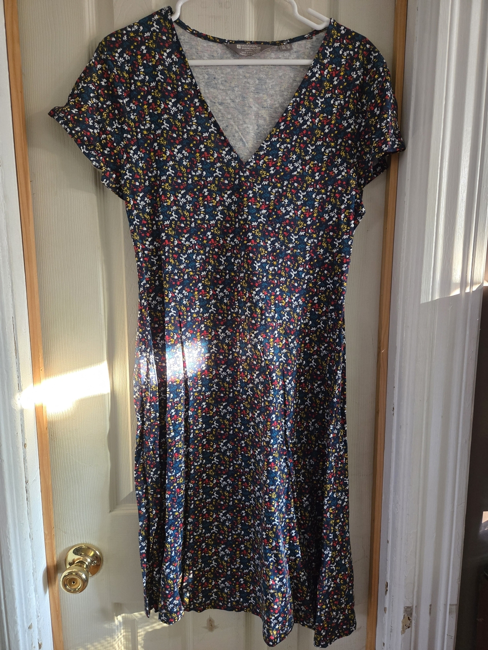 V-Neck Mini Dress in Navy Floral